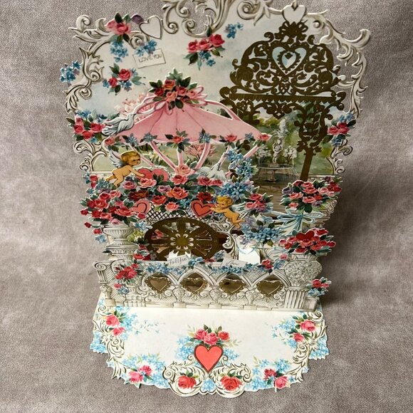 Valentines Day Card American Greetings Die Cut Pull Down Mother Printed in Italy - Picture 10 of 11